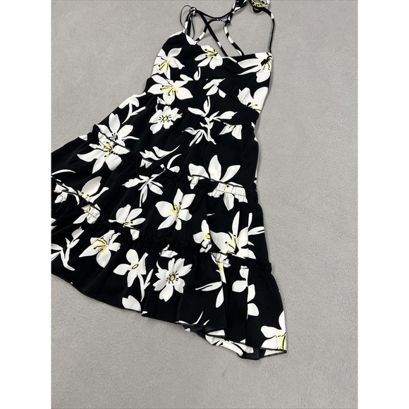 Hyfve Dress Womens Size Small Black White Yellow Flowers Ruffles Summer Sun Cute - Picture 4 of 13